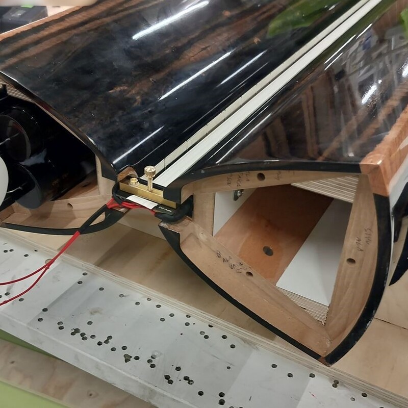 Waveguide assembly. The ribbon tweeter crossover filter is housed inside the waveguide.